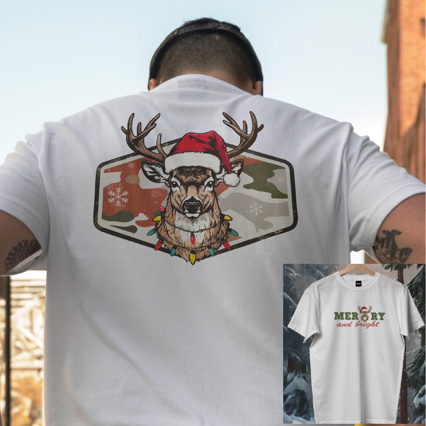 Merry Christmas Deer and Lights