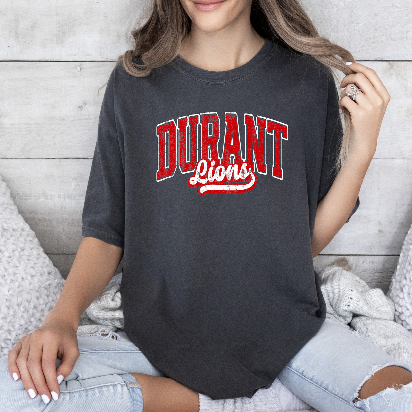 Mascot and Town Arched & Distressed