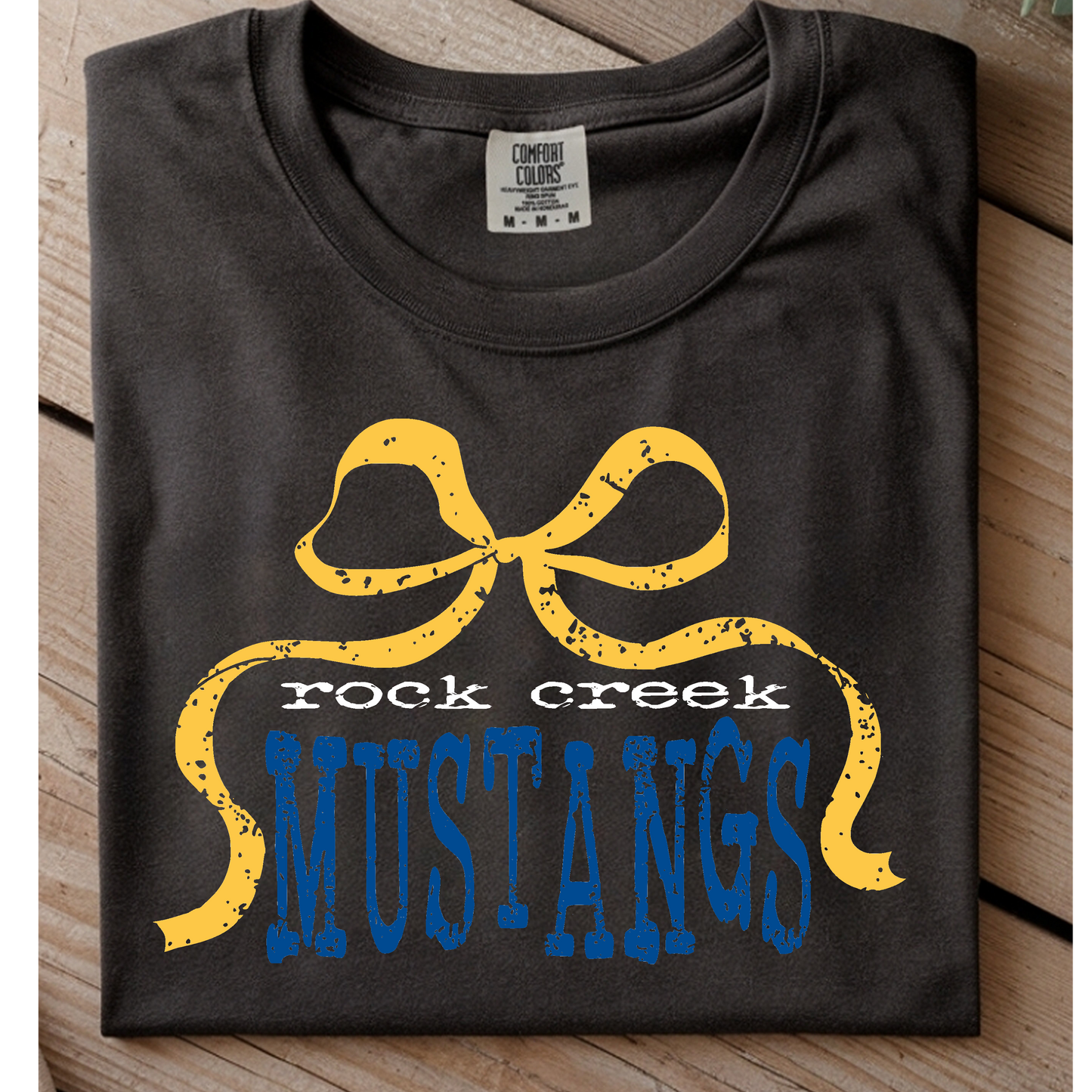 Distressed Rock Creek Mustangs with Ribbon