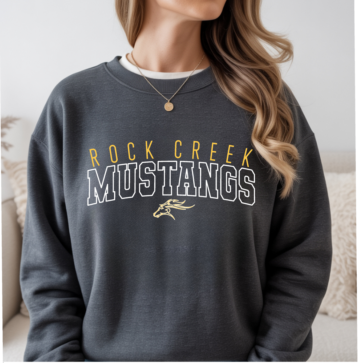 Rock Creek Mustangs Arched with Mascot