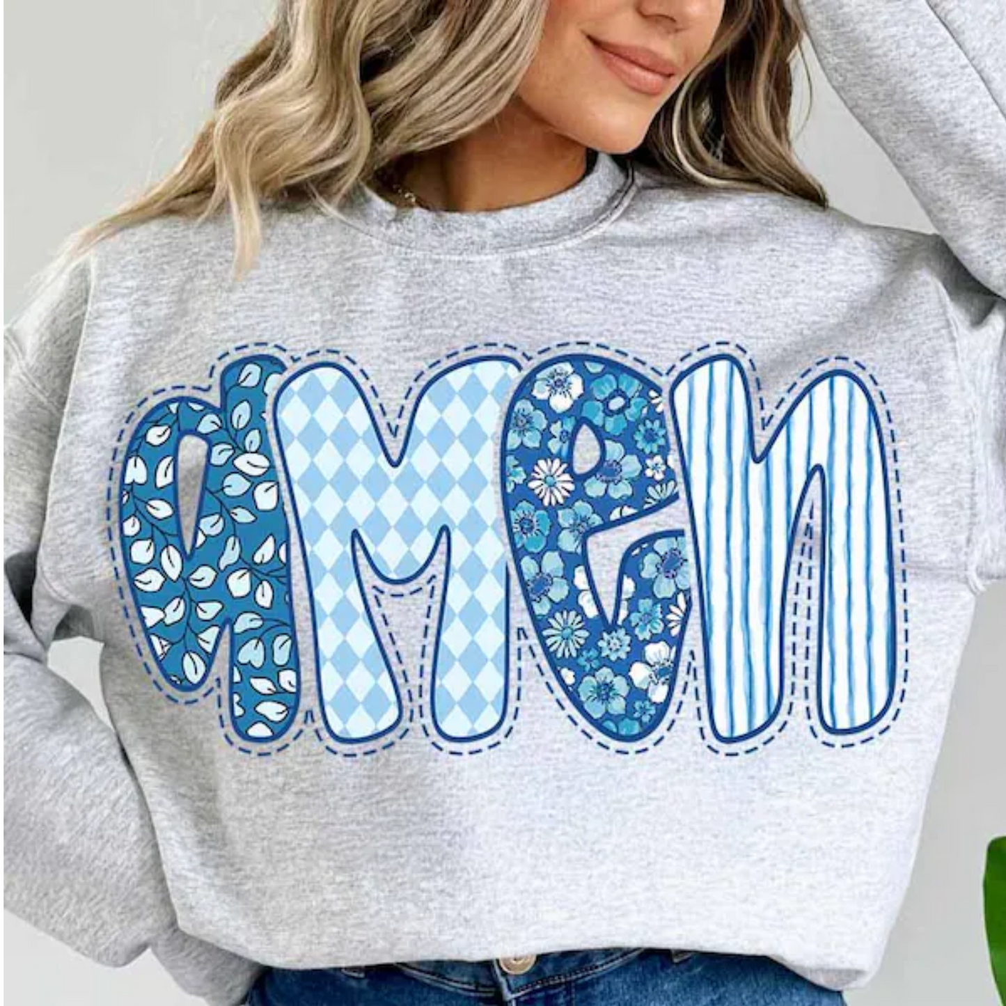 Amen Blue Patchwork