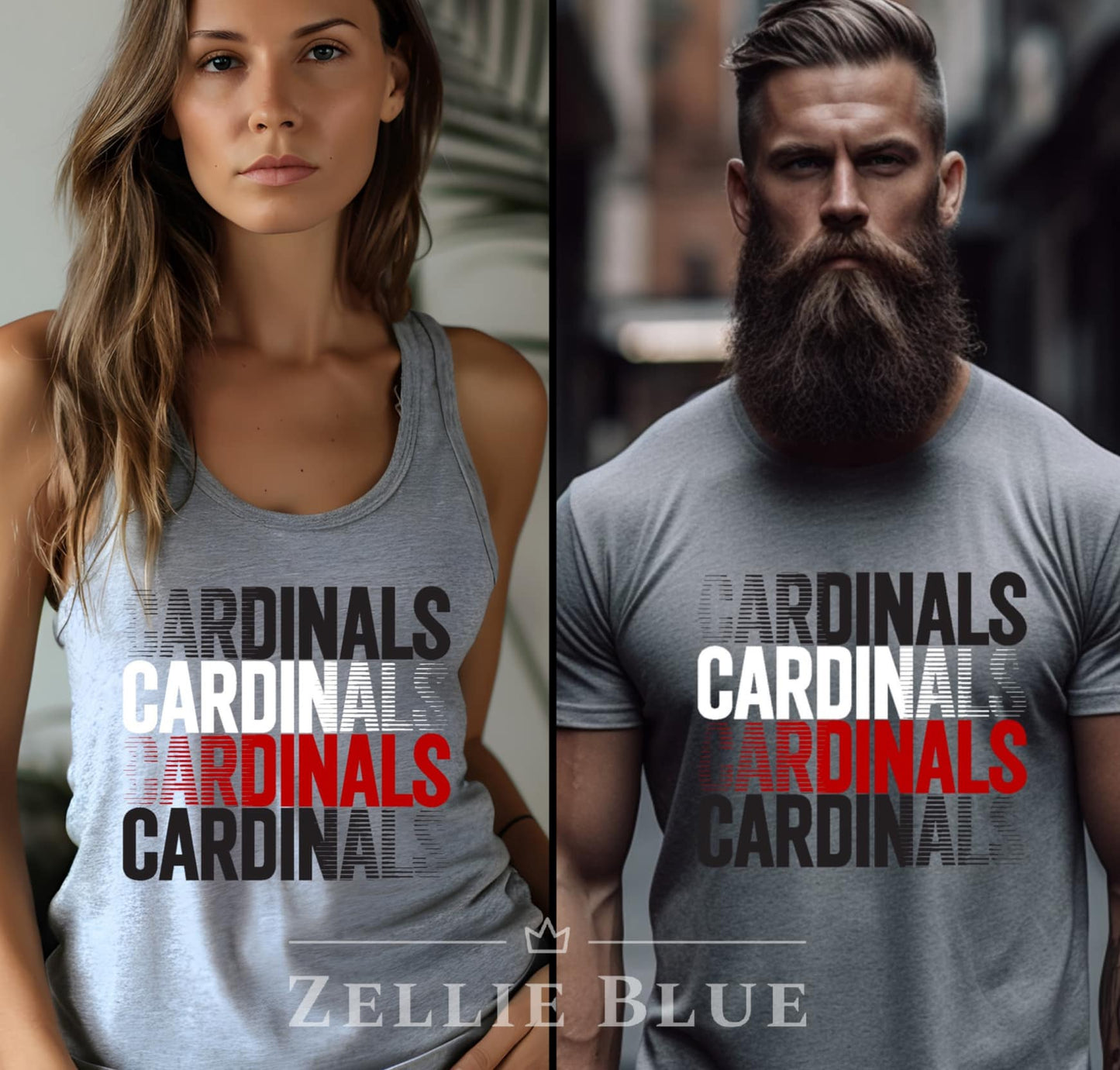 Mascot Stacked with Slice Lines