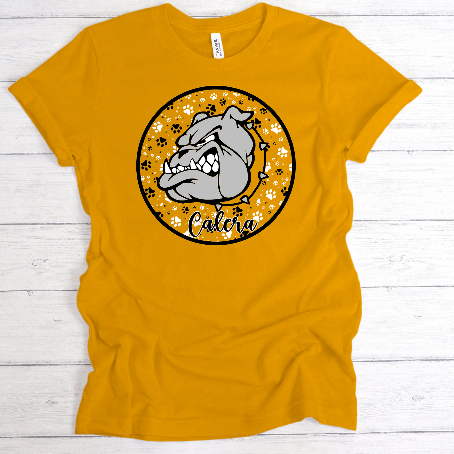Calera Bulldogs Circle with Paw Prints