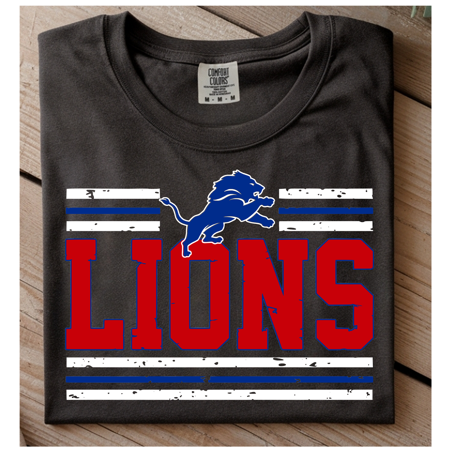 Lions with Top Logo and Lines