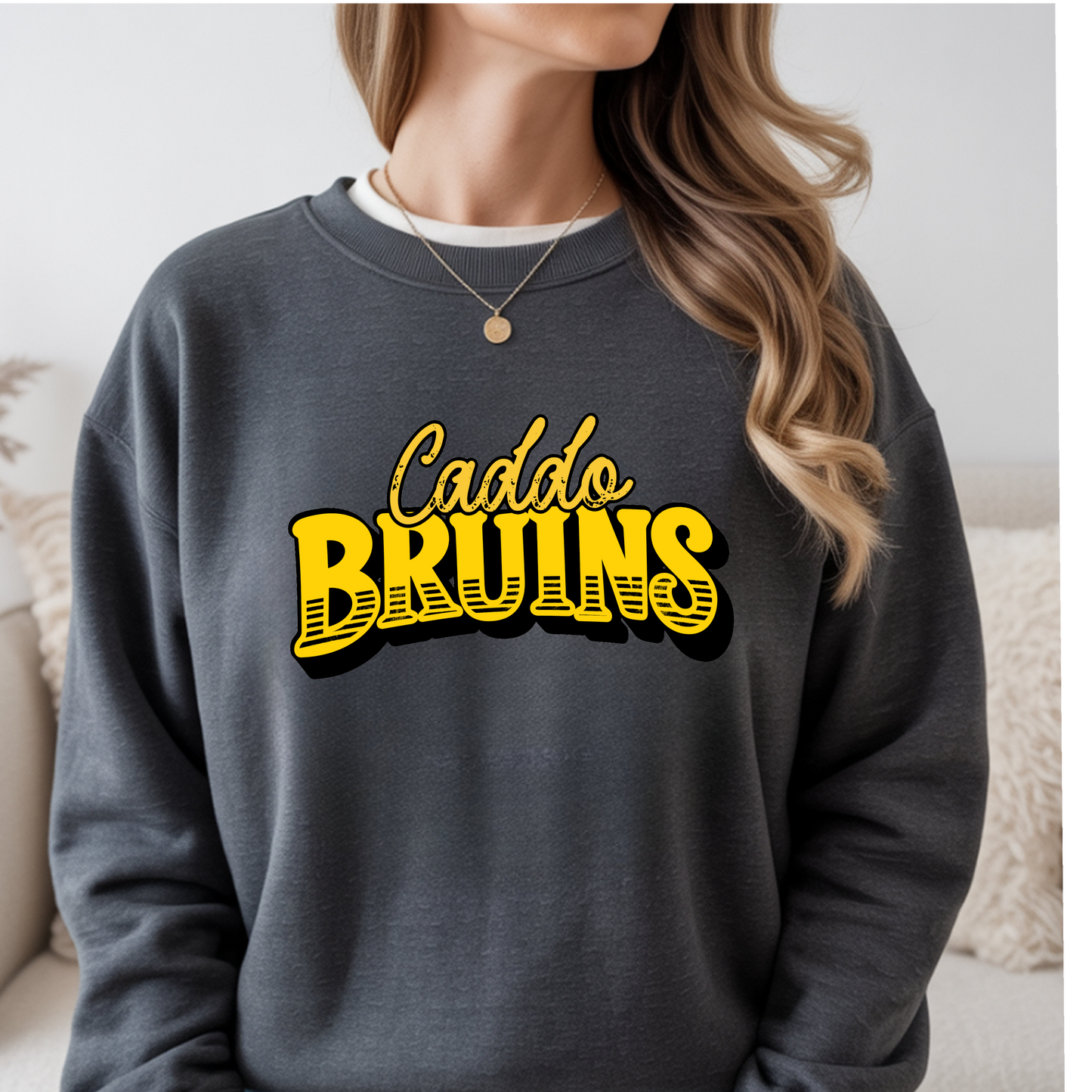 Caddo Bruins Retro Arched Lines