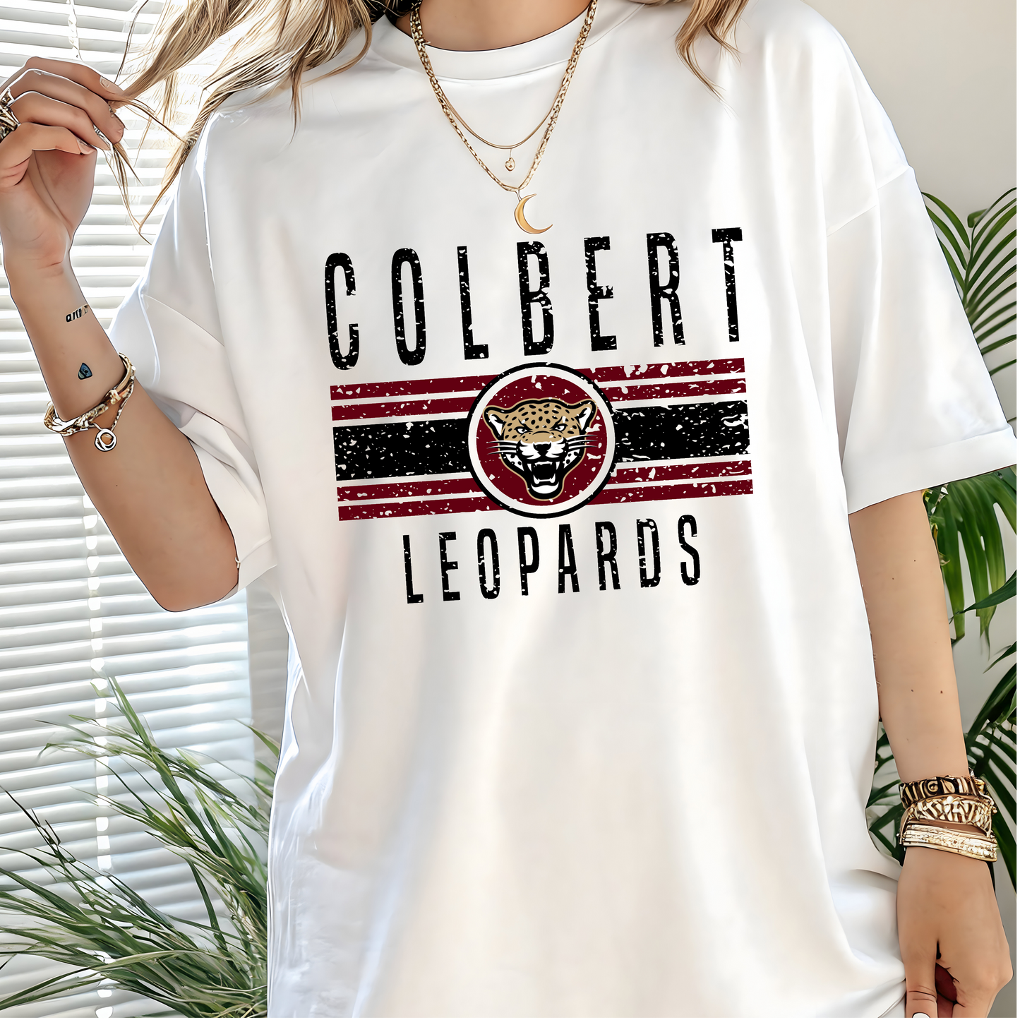 Colbert Leopards Center Logo with Lines