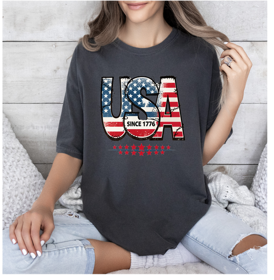 USA flag letters stars