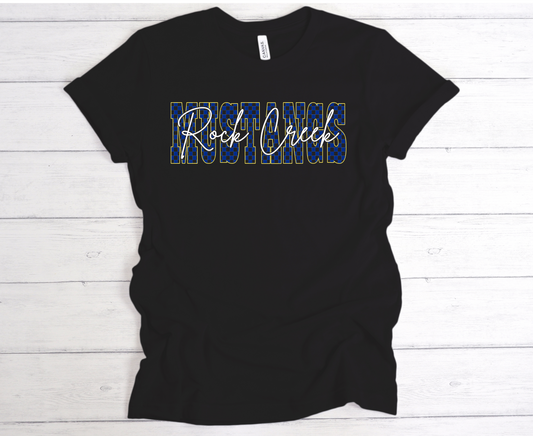 Mascot and Town Checkered Letters with Cursive