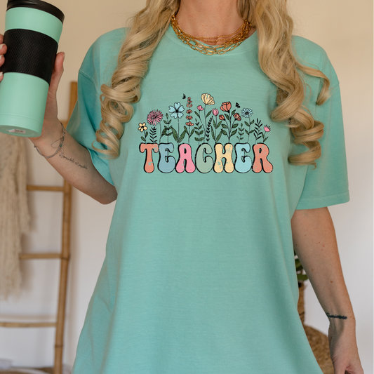 Teacher with Flowers
