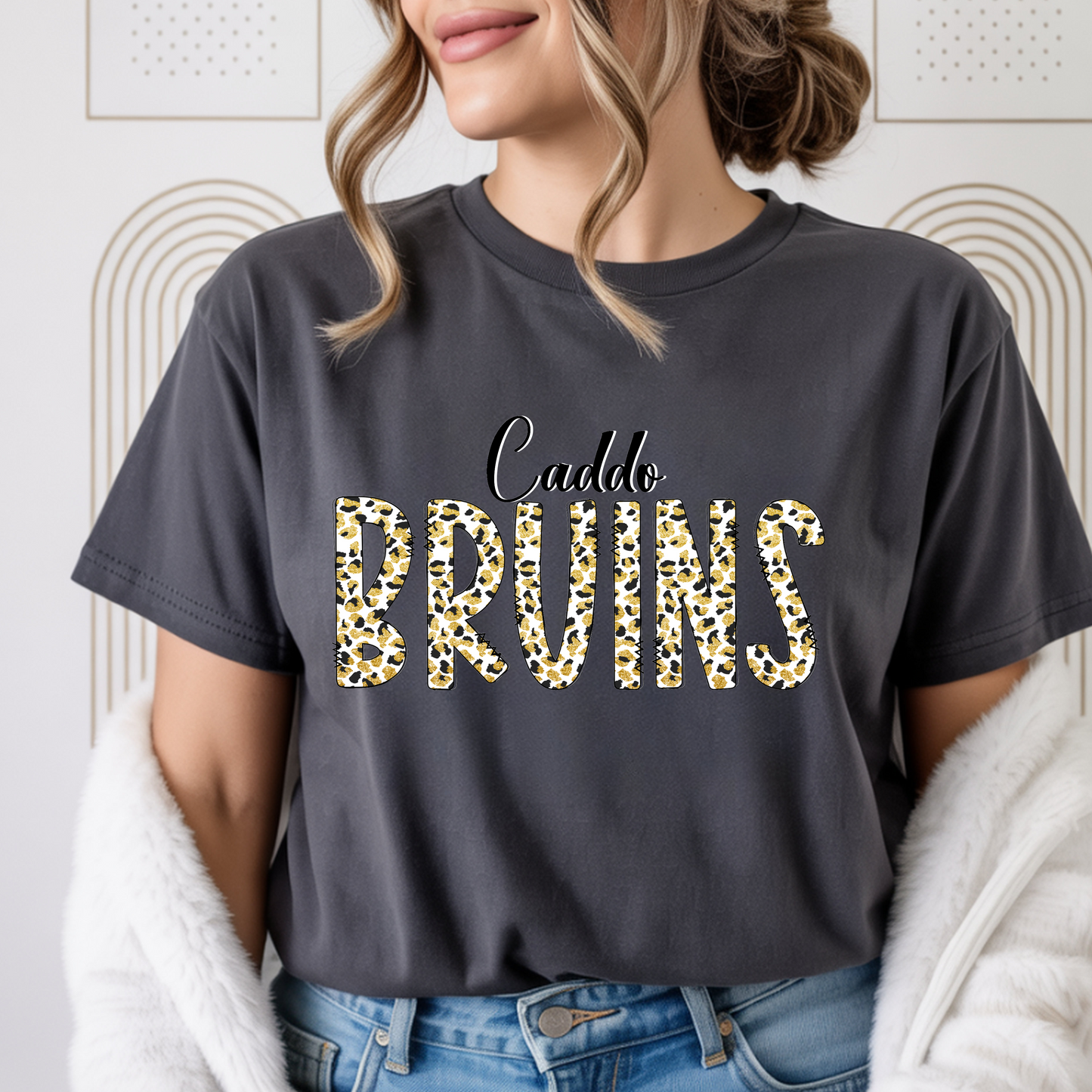 Caddo Bruins Leopard Letters