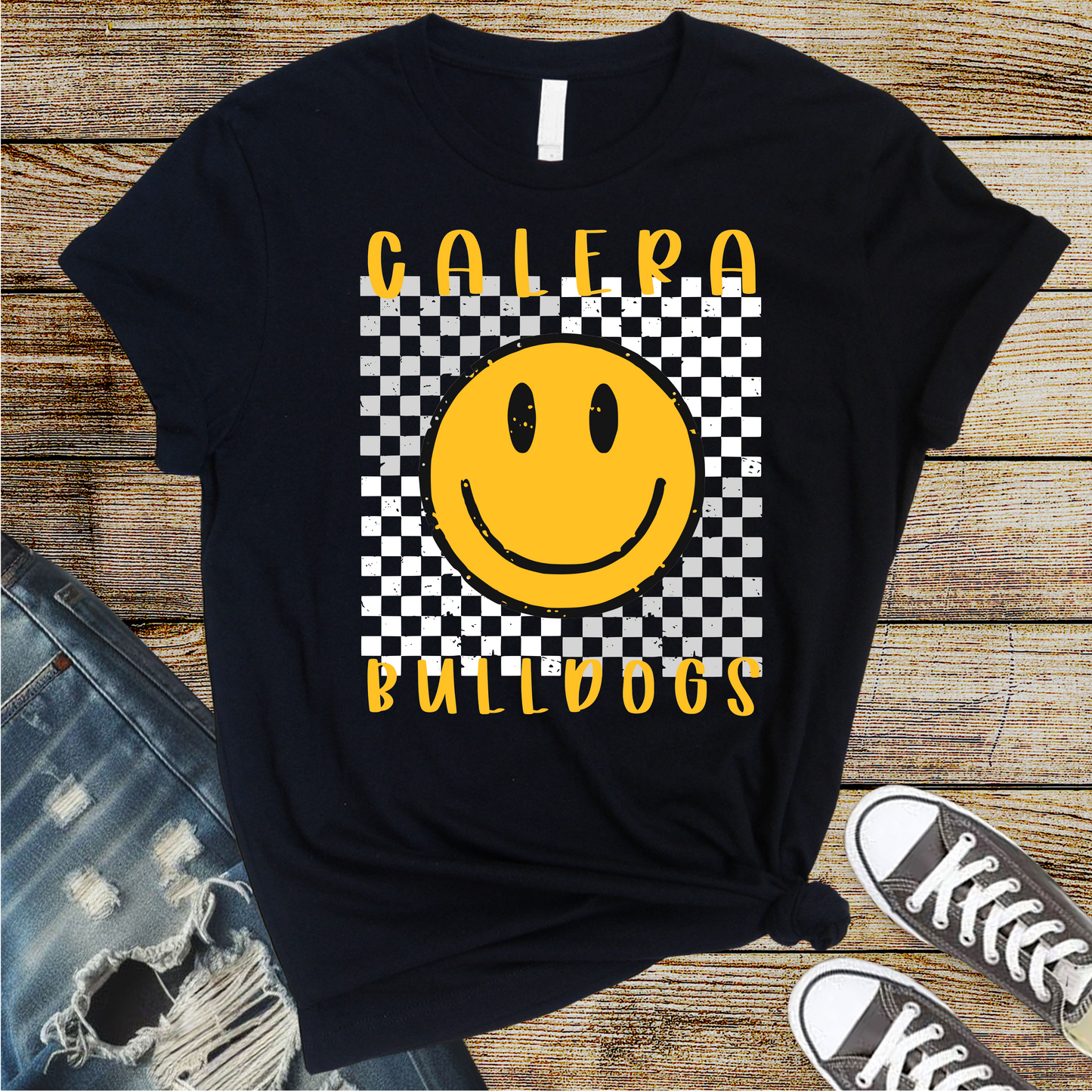 Calera Bulldogs Smiley Checkered