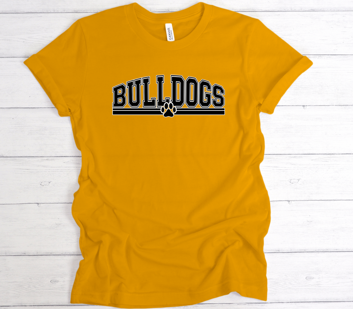 Bulldogs Black and White with Paw