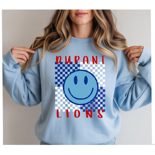 Durant Lions Smiley Checkered