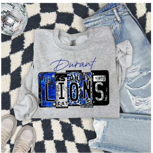Durant Lions Plate Stamp