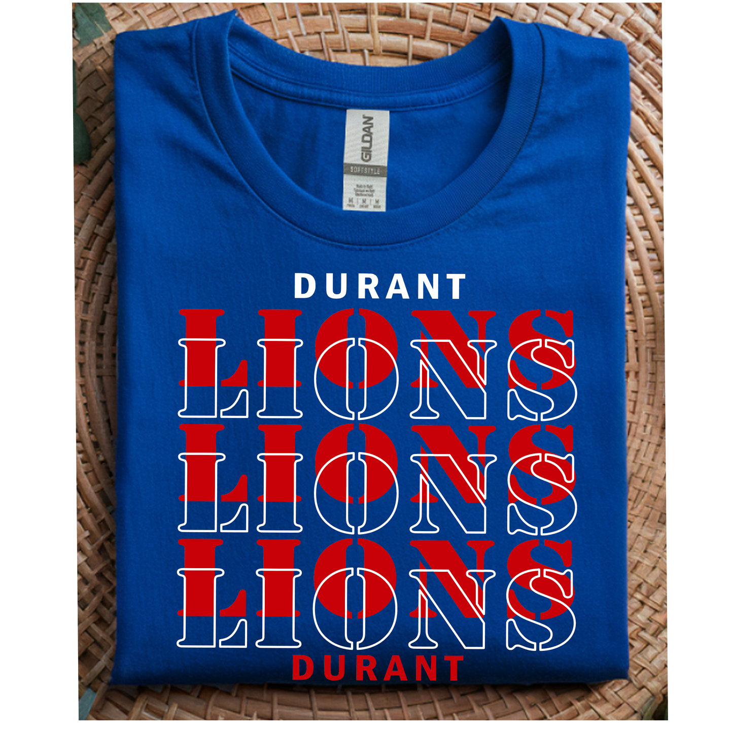 Durant Lions Outline Stacked