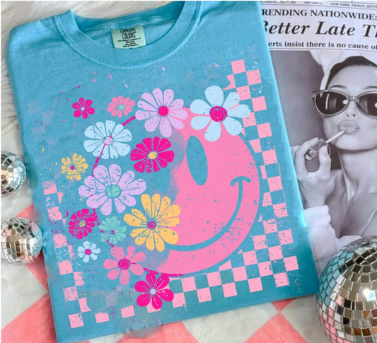Floral and Smile with Checkered