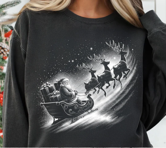 Halftone Santa and Sleigh