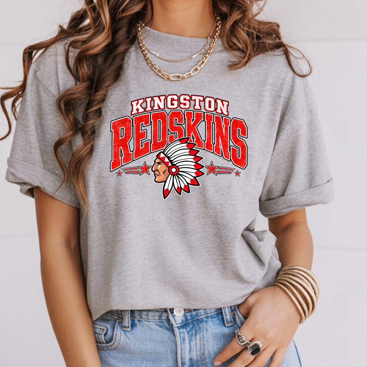 Kingston Redskins Dist with Mascot