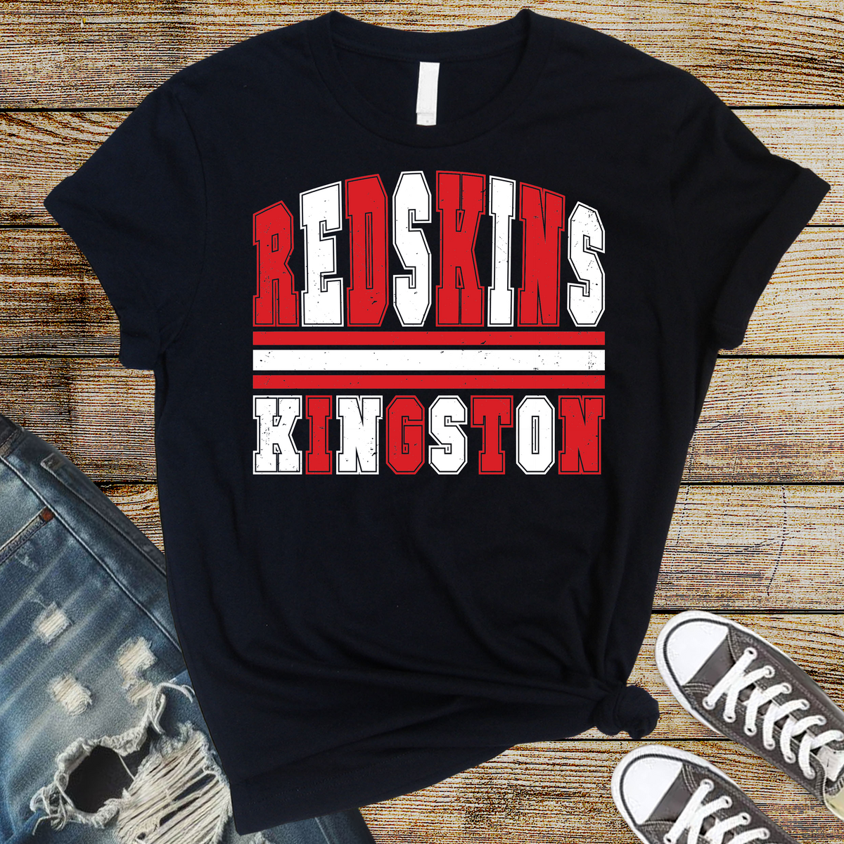 Kingston Redskins Dist Arched Lines