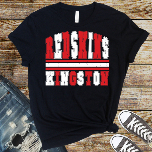Kingston Redskins Dist Arched Lines