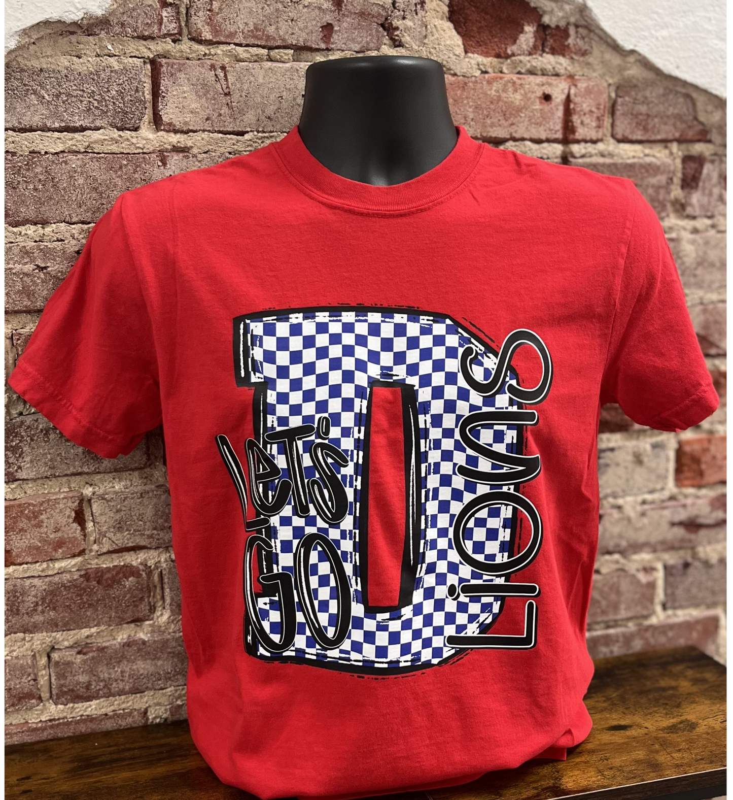 Let's Go Checkered Letter Mascot