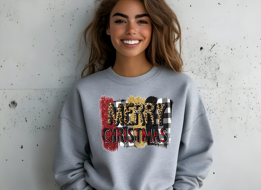 Merry Christmas Leopard Striped