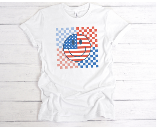 Smiley Patriotic Checkered