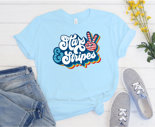 Stars and Stripes peace hand