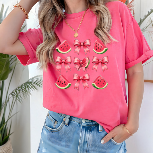 Watermelon and bows grid