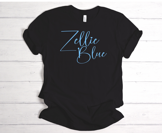 Zellie Blue Cursive